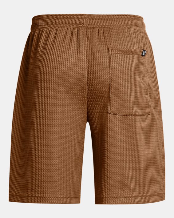 Men's UA Rival Waffle Shorts in Brown image number 5